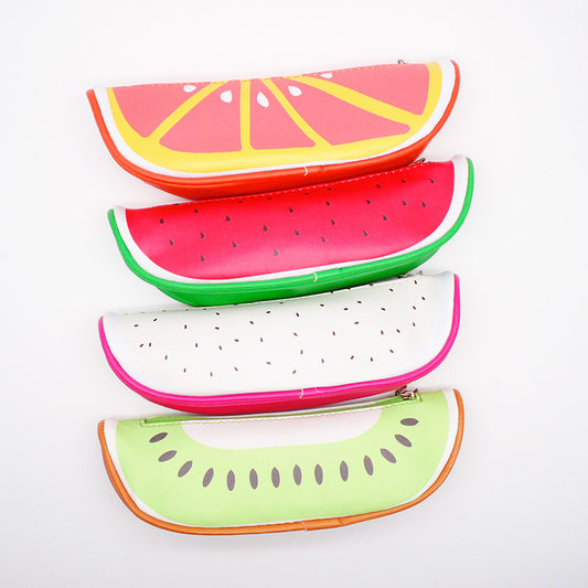 Kids Fruit Pencil Case Return Gift Pack of 10 - Watermelon Orange Kiwi Melon