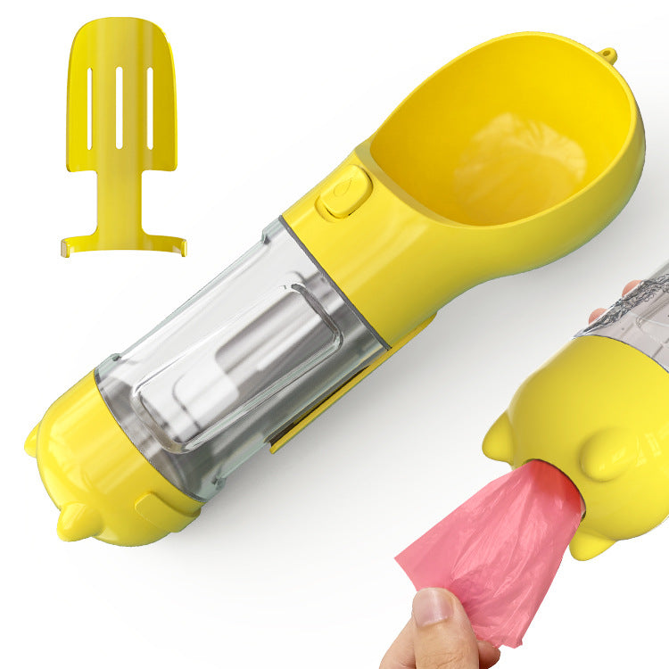 Portable pet water bottle product photo from the side