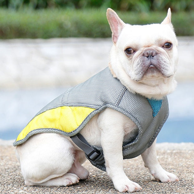 Cooling vest for dogs buckle closure detail