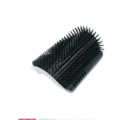 Cat self-grooming wall brush another angle view