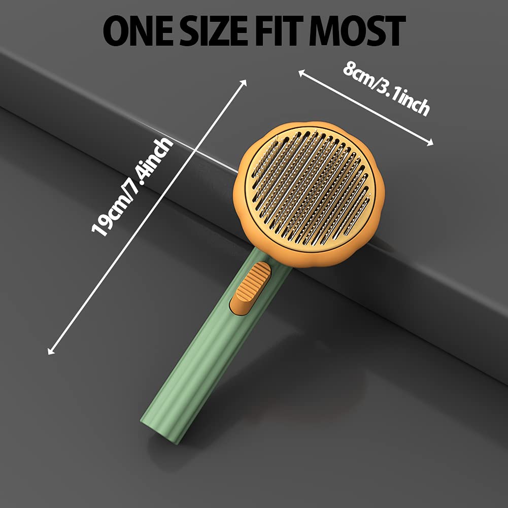 Self-cleaning pumpkin slicker brush bristle close-up