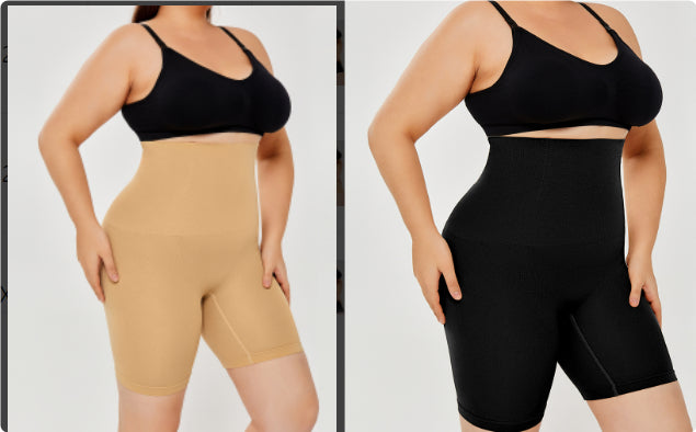 Seamless tummy-control shaping shorts inner lining detail