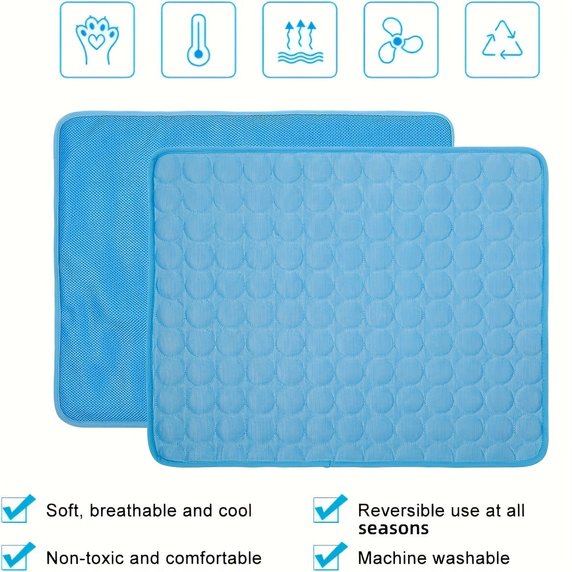 Ice silk cooling mat inside a pet crate