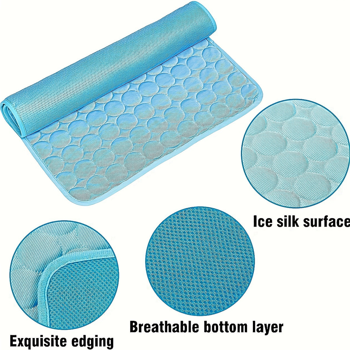 Ice silk cooling mat with dog lying on it