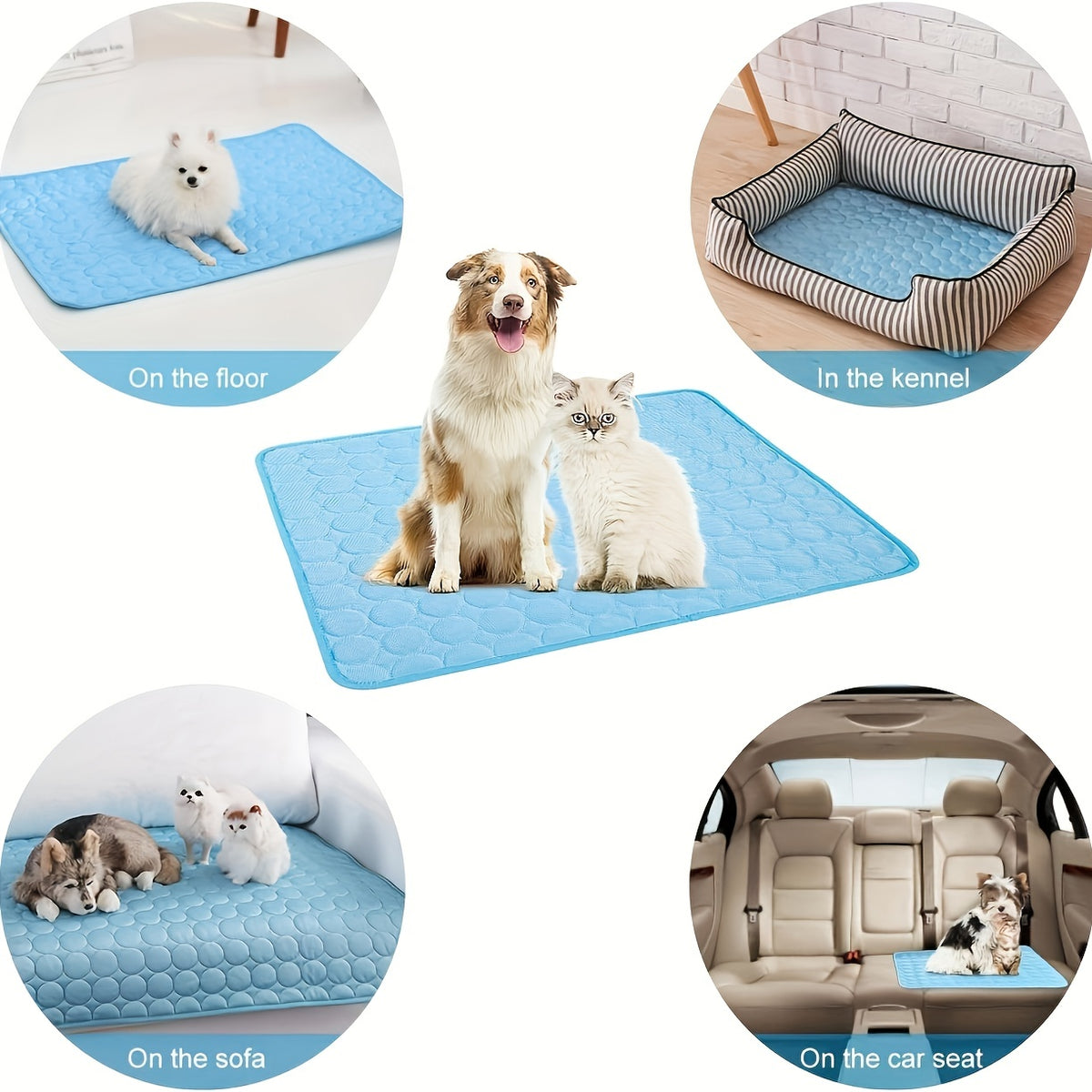 Ice silk cooling mat folded for storage