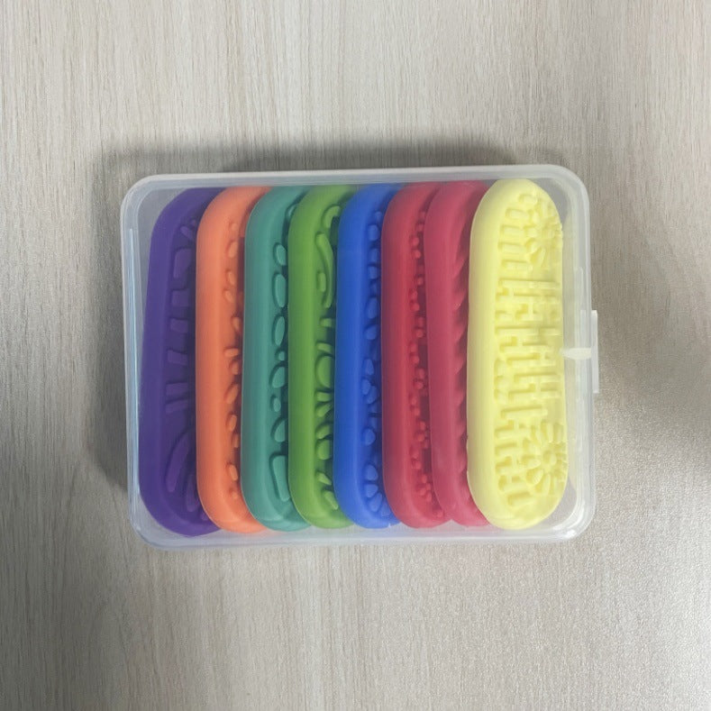 Textured silicone sensory stones, bright colours