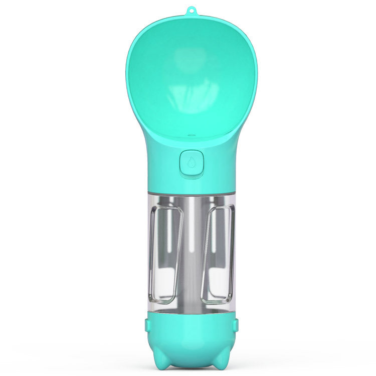 Portable pet water bottle fold-out bowl close-up