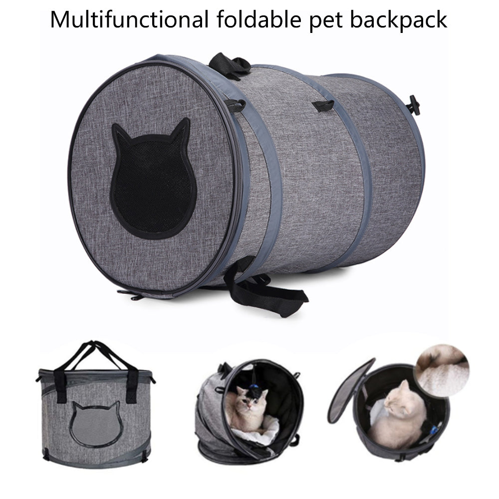 Pop-up cat tunnel carrier popped open