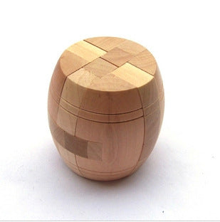 Wooden magic ball puzzle wood grain detail
