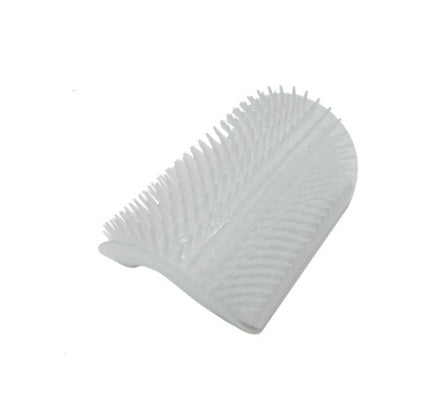 Cat self-grooming wall brush detail shot