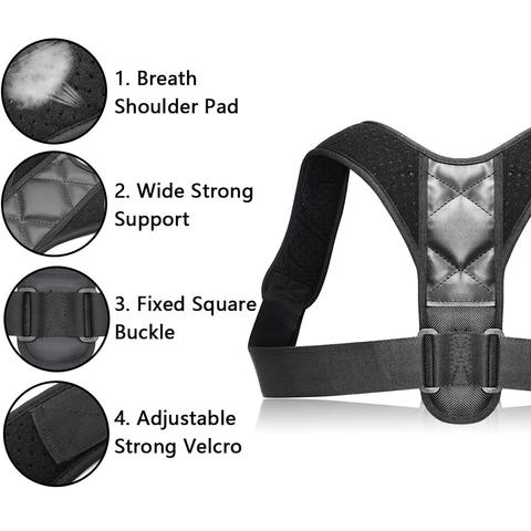 Posture corrector back brace breathable fabric detail