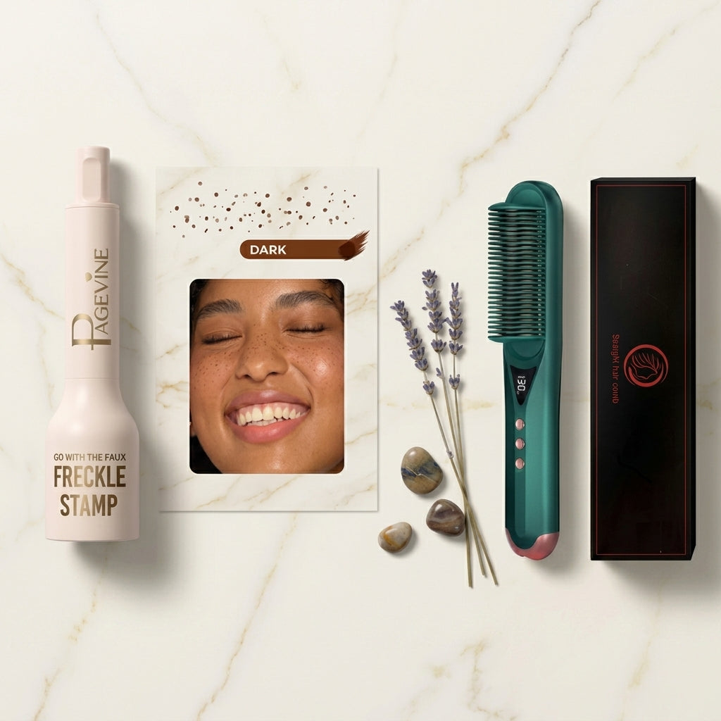 Beauty Routine Bundle — Freckle Stamp Pen + Anion Straightening Comb