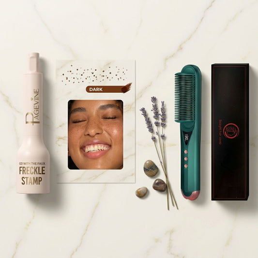 Beauty Routine Bundle — Freckle Stamp Pen + Anion Straightening Comb