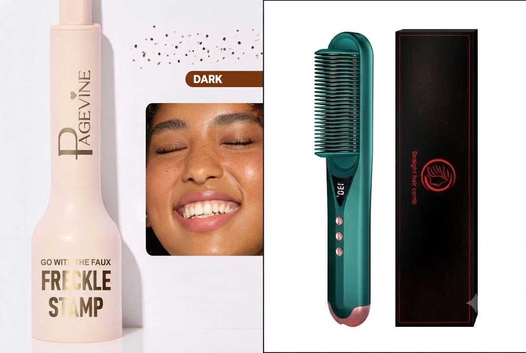Beauty Routine Bundle — Freckle Stamp Pen and Anion Straightening Comb