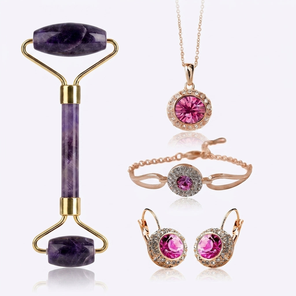 Bridesmaid Self-Care Box — Crystal Jewelry & Amethyst Roller