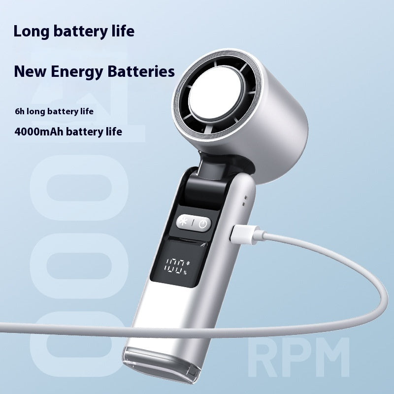 Mini turbo cooling fan digital display close-up
