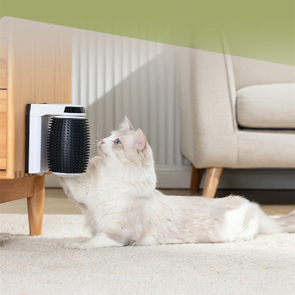 Wall-corner cat self-groomer product photo