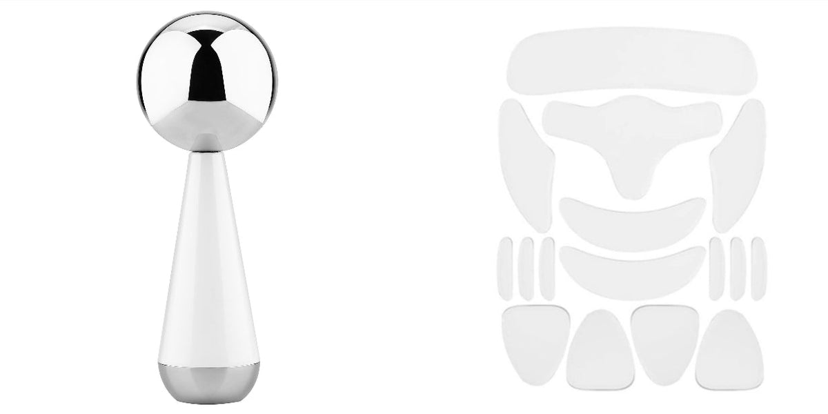 Cooling facial globes in use