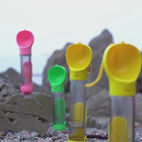 3-in-1 Portable Pet Water Bottle & Feeder video
